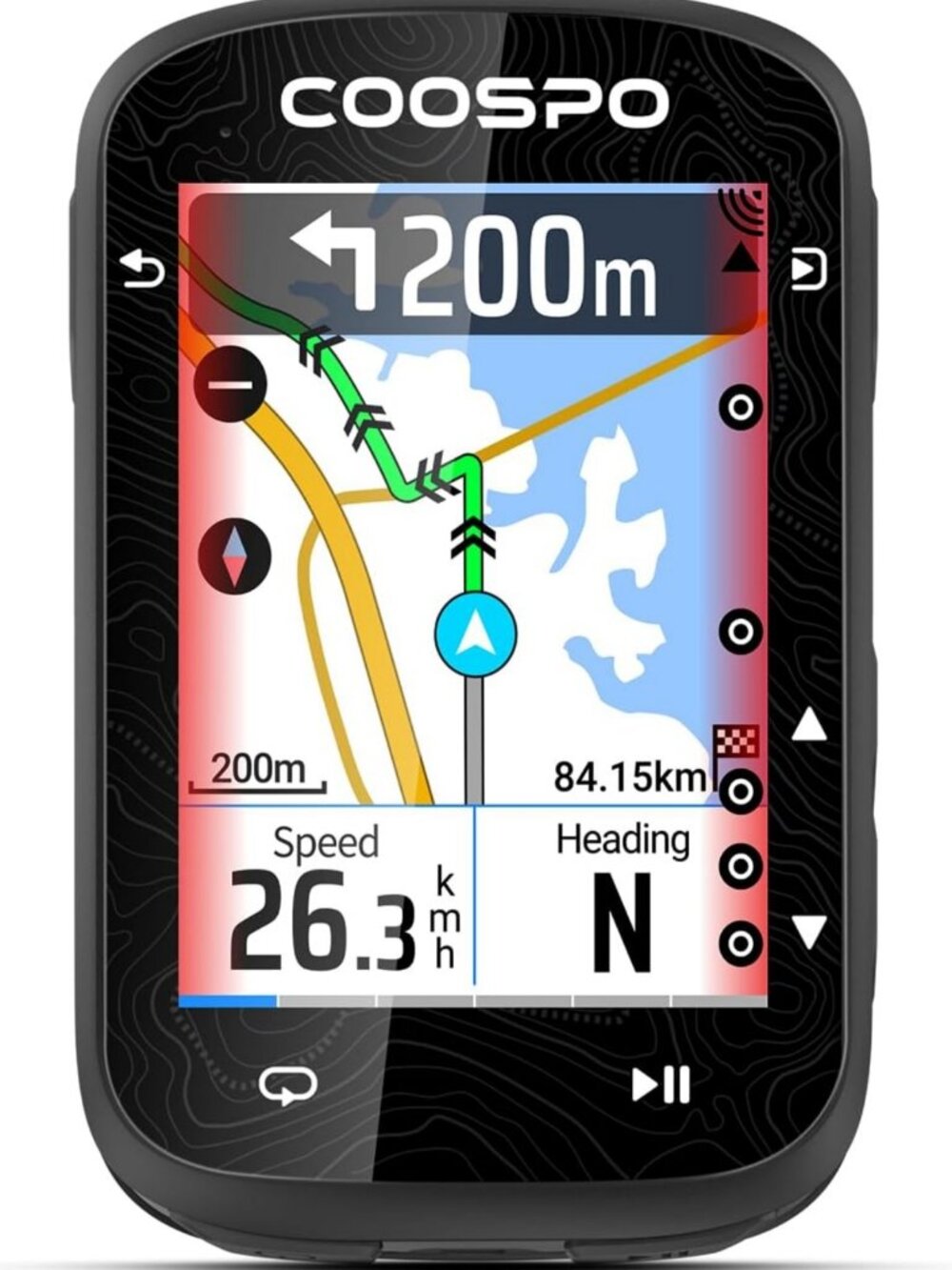 Waterproof Touchscreen GPS Bike Computer - Bluetooth Cycling Speedometer, Route